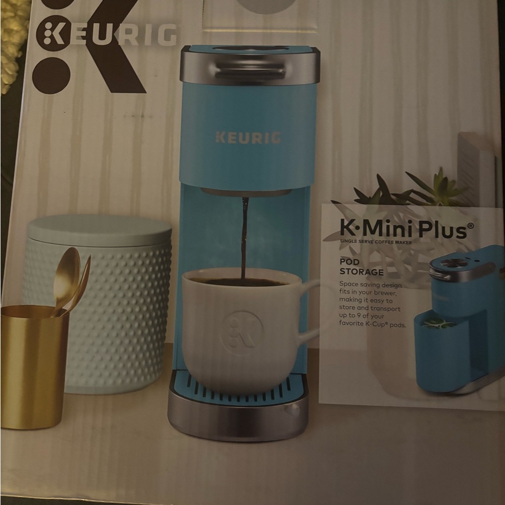 Keurig Single-Serve Coffee Maker in Light Blue with Silver Accents